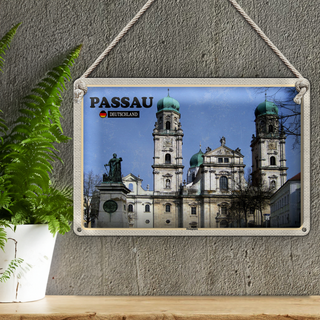 Blechschild Städte Passau Domplatz Architektur 30x20cm