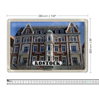 Blechschild Städte Rostock Galerie Rostocker Hof 30x20cm