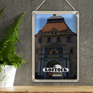 Blechschild Städte Rostock Steintor mit Greifen 20x30cm