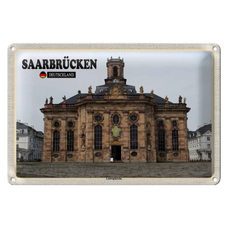 Blechschild Städte Saarbrücken Ludwigskirche 30x20cm