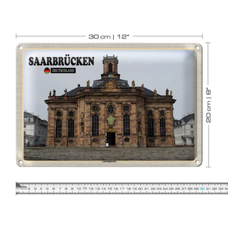 Blechschild Städte Saarbrücken Ludwigskirche 30x20cm