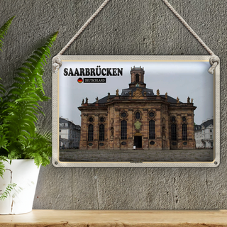 Blechschild Städte Saarbrücken Ludwigskirche 30x20cm