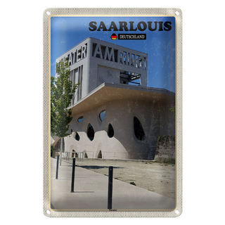 Blechschild Städte Saarlouis Theater Architektur 20x30cm