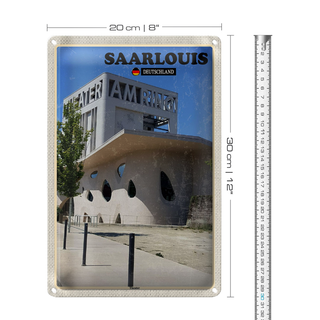 Blechschild Städte Saarlouis Theater Architektur 20x30cm