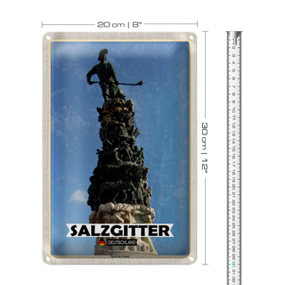 Blechschild Städte Salzgitter Turm der Arbeit 20x30cm