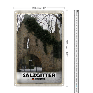 Blechschild Städte Salzgitter Vöppstedter Ruine 20x30cm