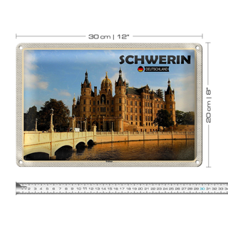 Blechschild Städte Schwerin Schloss Architektur 30x20cm