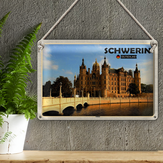 Blechschild Städte Schwerin Schloss Architektur 30x20cm
