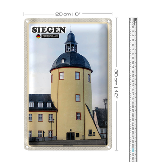 Blechschild Städte Siegen Unteres Schloss Gebäude 20x30cm