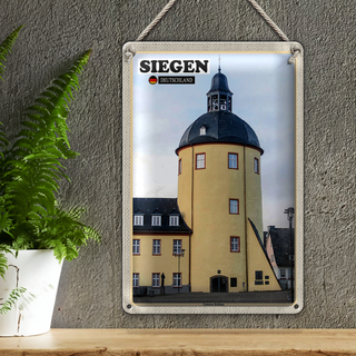 Blechschild Städte Siegen Unteres Schloss Gebäude 20x30cm