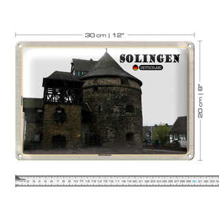 Blechschild Städte Sollingen Batterienturm 30x20cm
