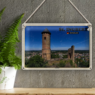 Blechschild Städte St. Ingbert Burg Kirkel Städtetrip 30x20cm