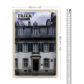 Blechschild Städte Trier Karl-Marx-Haus Altstadt 20x30cm