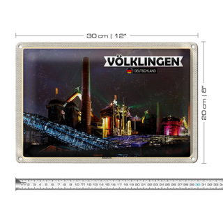 Blechschild Städte Völklingen Eisenwerk Weltkulturerbe 30x20cm
