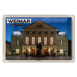 Blechschild Städte Weimar Nationaltheater Mittelalter 30x20cm