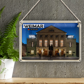 Blechschild Städte Weimar Nationaltheater Mittelalter 30x20cm