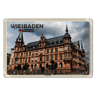 Blechschild Städte Wiesbeden Marktkirche Mittelalter 30x20cm