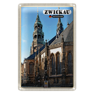 Blechschild Städte Zwickau Dom St. Marien Kirche 20x30cm