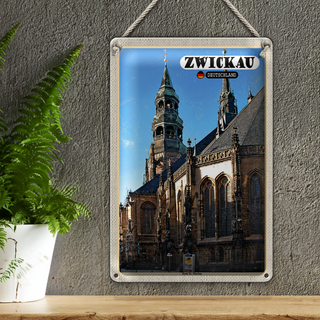 Blechschild Städte Zwickau Dom St. Marien Kirche 20x30cm