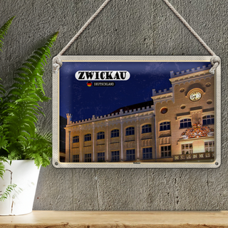 Blechschild Städte Zwickau Rathaus Architektur 30x20cm