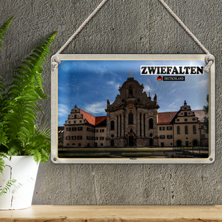 Blechschild Städte Zwiefalten Münster Gebäude 30x20cm