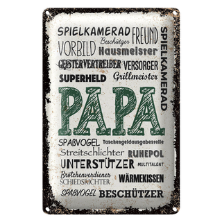 Blechschild Spruch Papa Spielkamerad Beschützer Freund 20x30cm