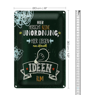 Blechschild Spruch Hier herscht keine Unordnung 20x30cm