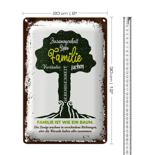 Blechschild Spruch Familie ist wie ein Baum 20x30cm