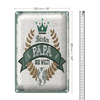 Blechschild Spruch Bester Papa der Welt 20x30cm