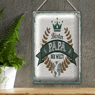 Blechschild Spruch Bester Papa der Welt 20x30cm
