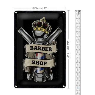 Blechschild Spruch Barbershop Friseur Salon Haare 20x30cm