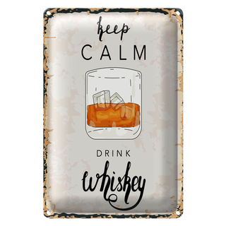 Blechschild Spruch Keep Calm Drink Whisky 20x30cm