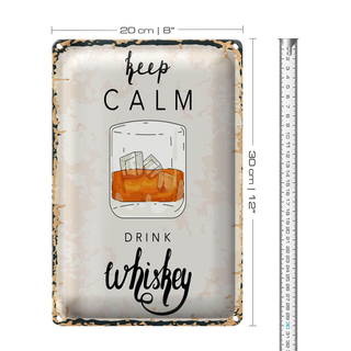 Blechschild Spruch Keep Calm Drink Whisky 20x30cm