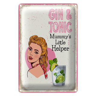 Blechschild Spruch Gin & Tonic Mummy`s little Helper 20x30cm