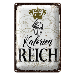 Blechschild Spruch Cupcake Kalorien reich 20x30cm
