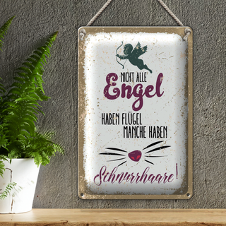 Blechschild Spruch Nicht alles Engel haben Flügel 20x30cm