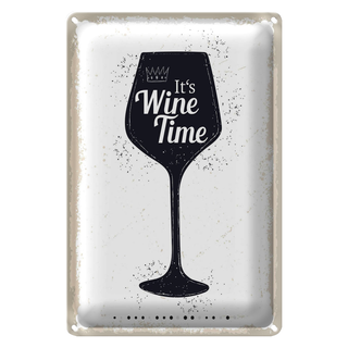 Blechschild Spruch Wein It´s Wine Time 20x30cm