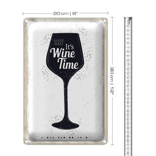 Blechschild Spruch Wein It´s Wine Time 20x30cm