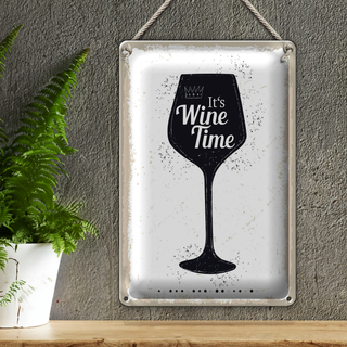 Blechschild Spruch Wein It´s Wine Time 20x30cm