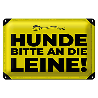 Blechschild Hundeschild Hunde bitte an die Leine 30x20cm