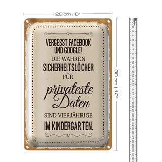 Blechschild Spruch Vergesst Facebook und Google 20x30cm