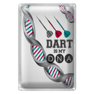Blechschild Spruch Sportart Dart is my DNA 20x30cm