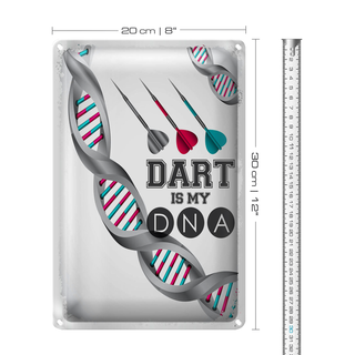 Blechschild Spruch Sportart Dart is my DNA 20x30cm