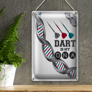 Blechschild Spruch Sportart Dart is my DNA 20x30cm