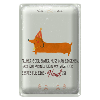 Blechschild Spruch kein Ersatz für einen Hund 20x30cm