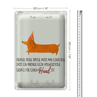 Blechschild Spruch kein Ersatz für einen Hund 20x30cm