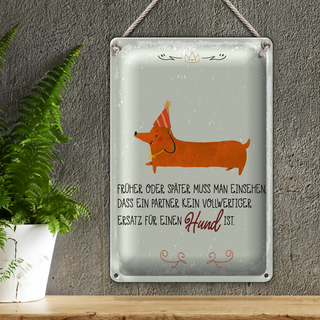 Blechschild Spruch kein Ersatz für einen Hund 20x30cm