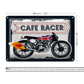 Blechschild Motorcycle Cafe Racer Motorrad UK 30x20cm