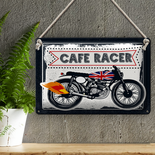 Blechschild Motorcycle Cafe Racer Motorrad UK 30x20cm
