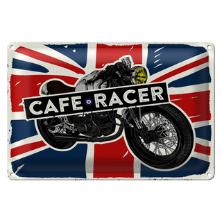 Blechschild Motorcycle Cafe Racer Motorrad UK Flagge 30x20cm